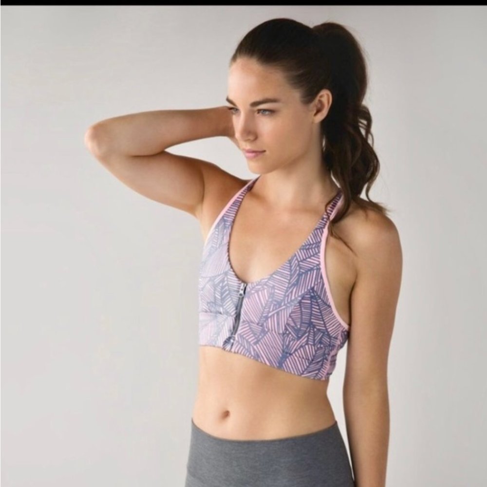 EUC Lululemon Cool to Street Banana Leaf Blush Bra